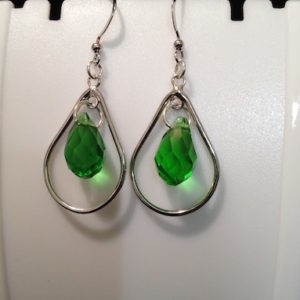 Green Teardrop Earrings